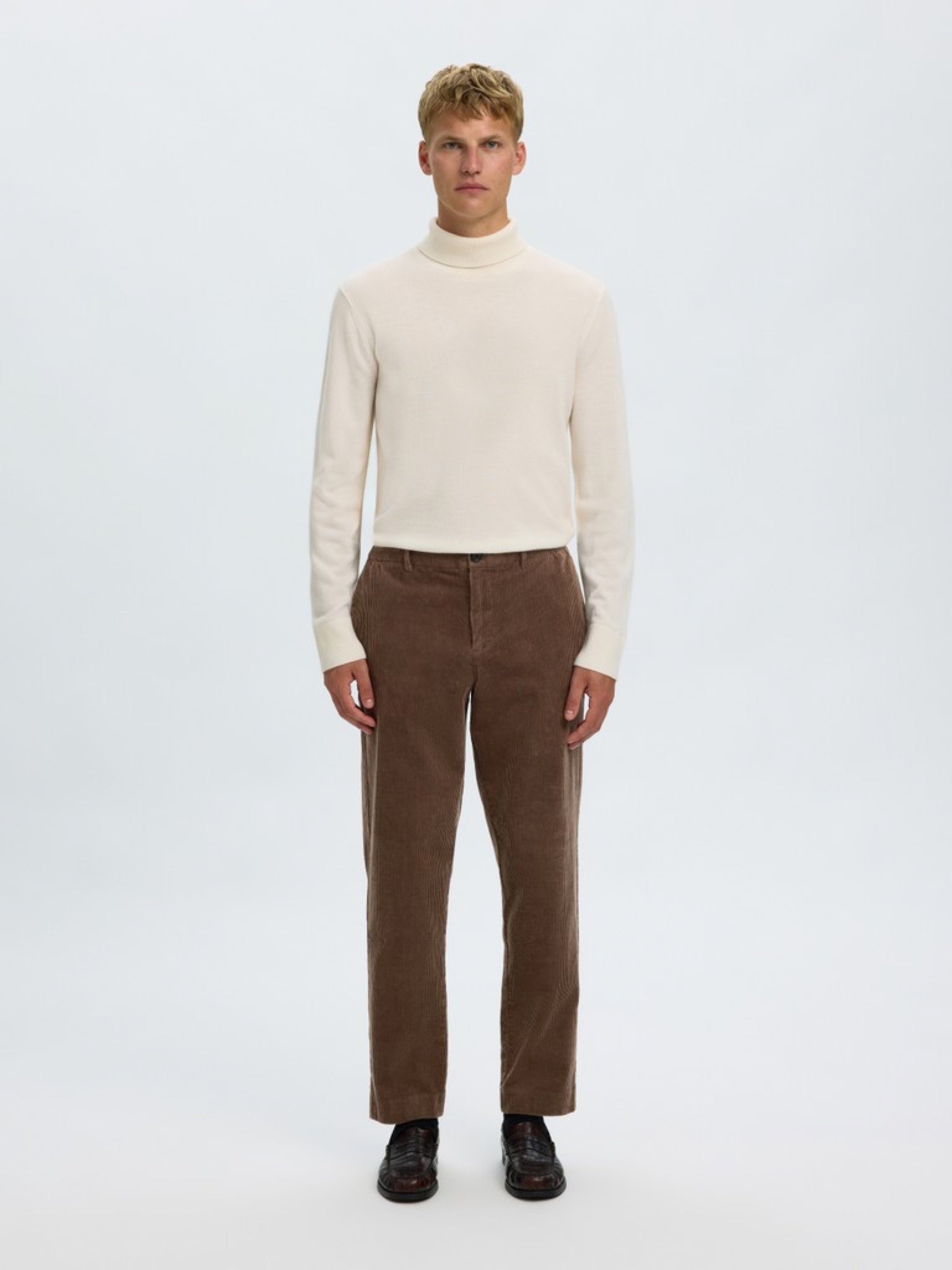 SLM190-REG Pantalon en velours côtelé — Chocolate Chip — vue 4