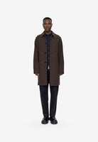 TRAVIS Manteau droit mi-long en lainage 50 % laine — Minimum — Turkish Coffee — porté | Appart 17 Bruxelles