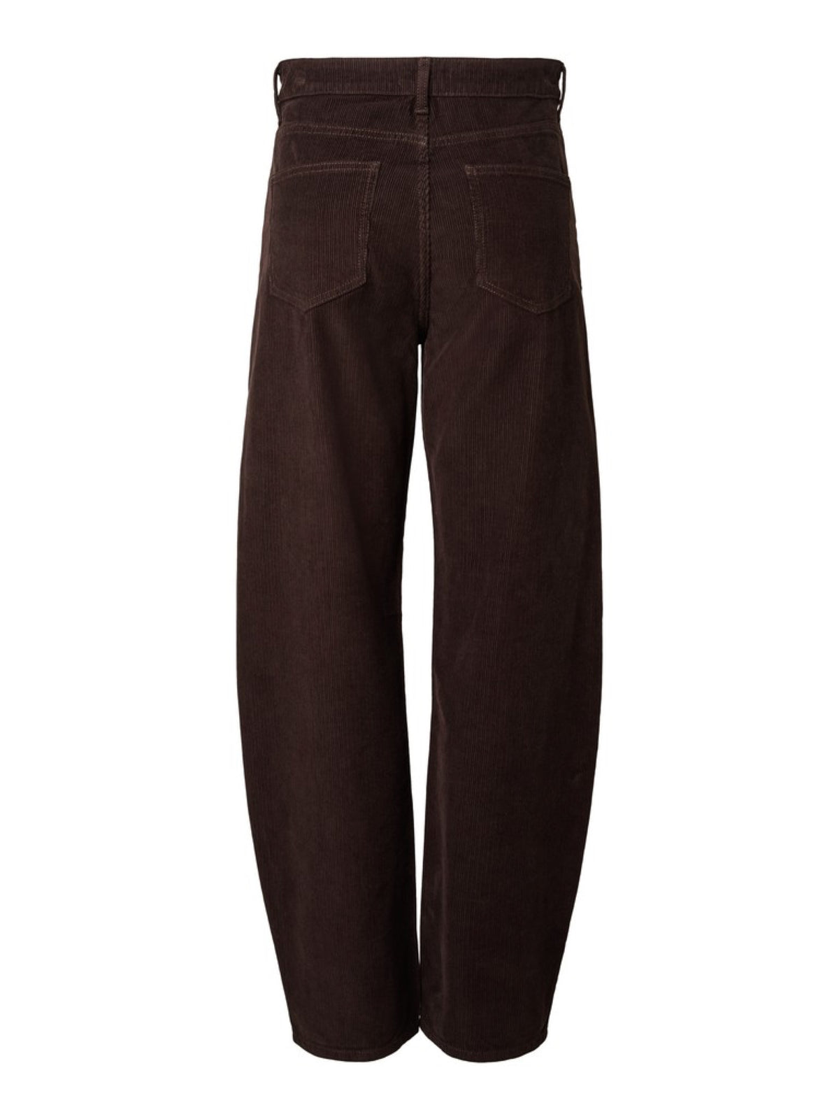 PCAIA Pantalon barrel en velours côtelé, taille mi-haute — Pieces — Ganache — packshot, vue de dos 2 | Appart 17 Bruxelles
