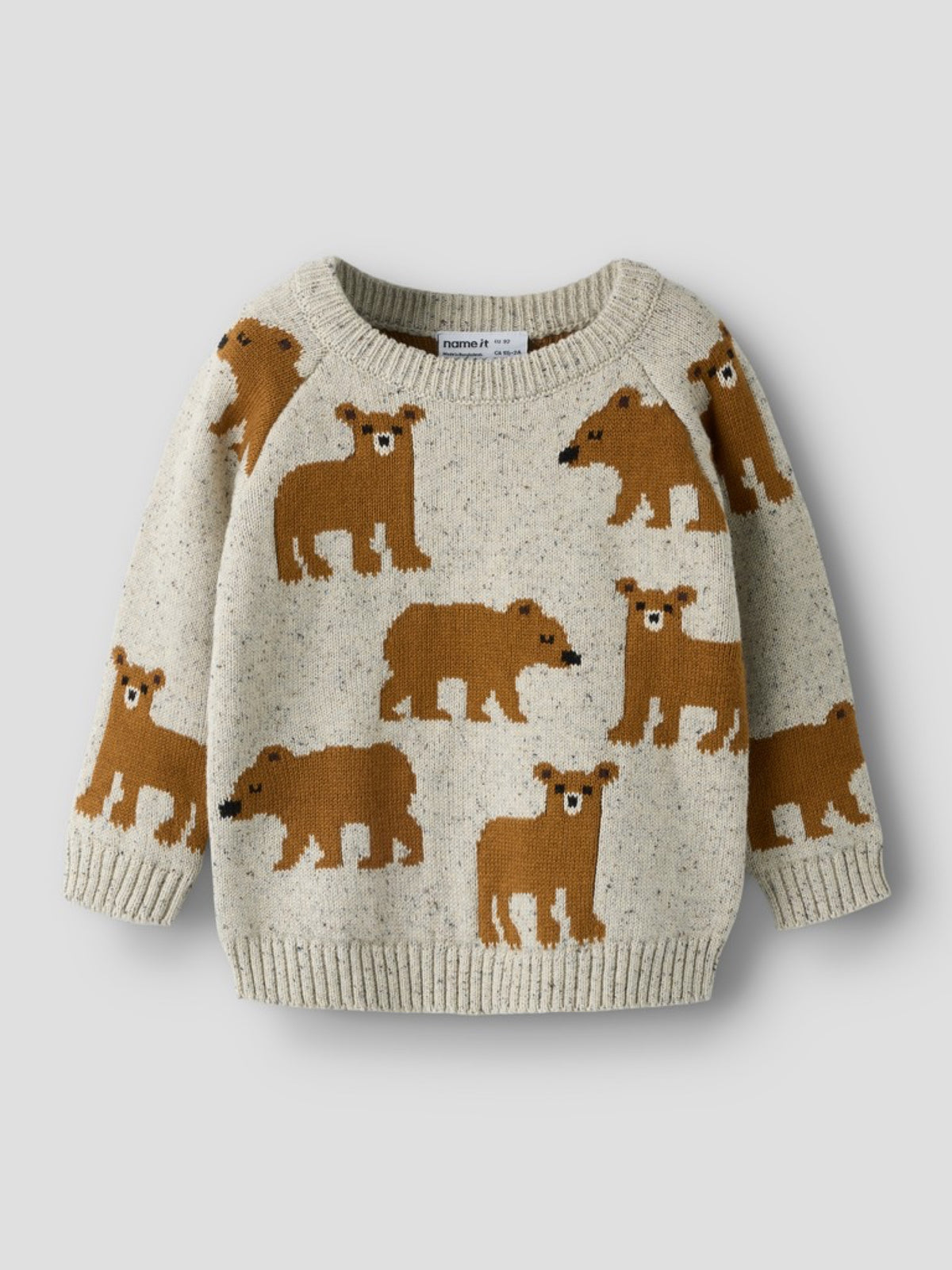 NMMOLA Pull jacquard renards ou ours garçon — name it — Peyote Melange — autre vue 3 | Appart 17 Bruxelles