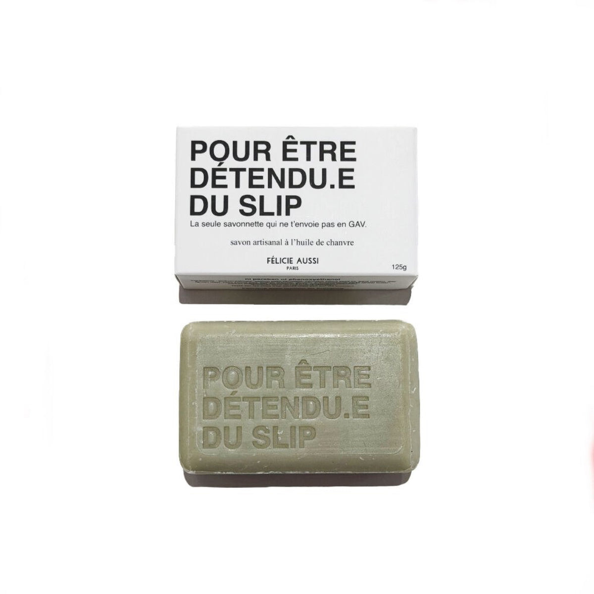 Félicie Aussi Savon « Détendu·e du slip » à l'huile de chanvre — Felicie Aussi — Huile de chanvre — photo produit | Appart 17 Bruxelles