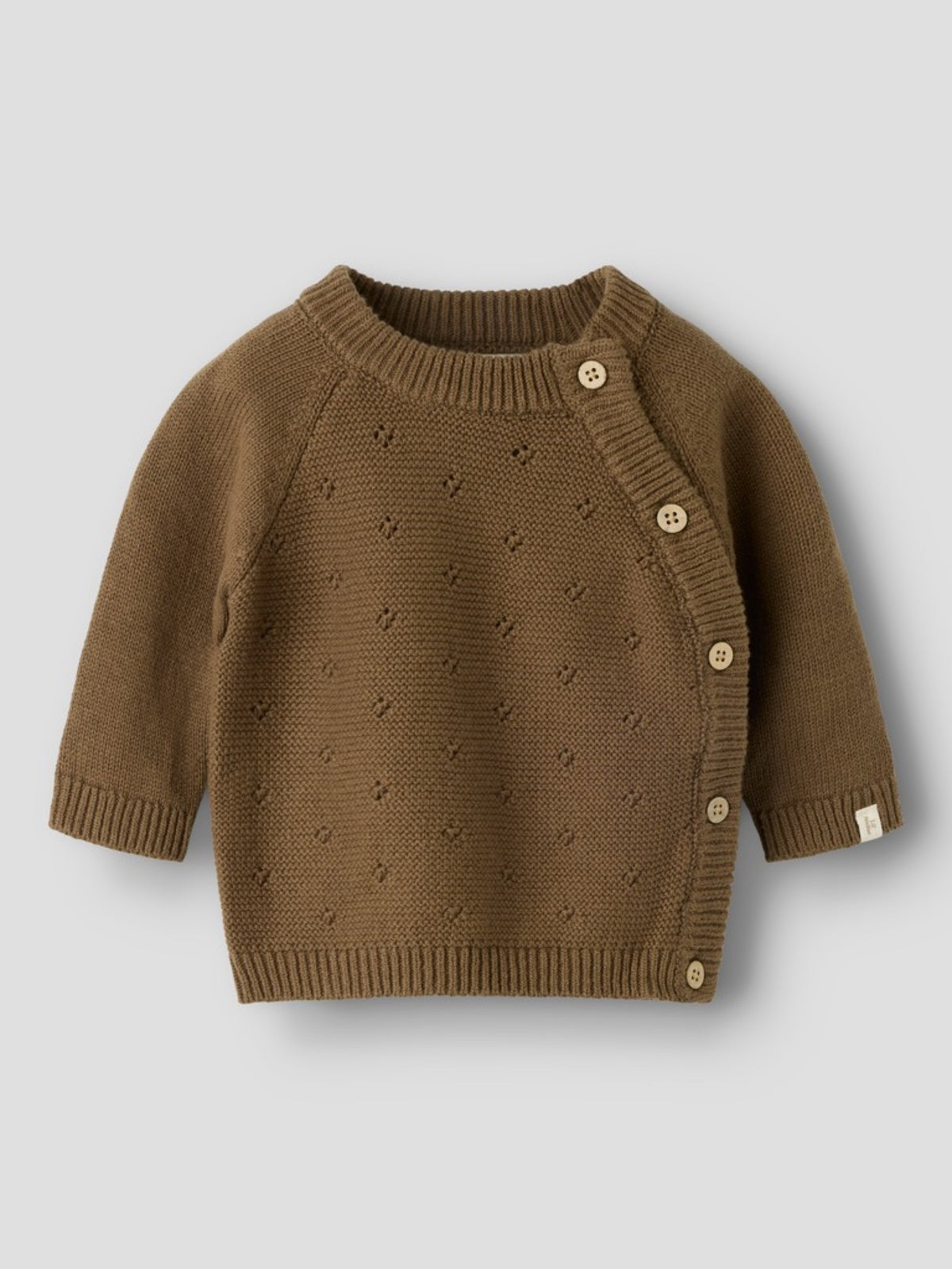 NBNLAGUNA Gilet cache-cœur en maille bébé — Lil' Atelier — Teak — autre vue 4 | Appart 17 Bruxelles