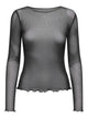JDYELSA Top en mesh manches longues — Noir