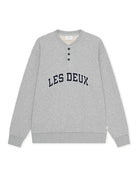 Half Buttoned Sweatshirt à patte boutonnée — Les Deux — Grey Melange — packshot 5 | Appart 17 Bruxelles