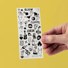 Flash Tattoos, planche de mini tatouages temporaires — OMY — Wild Rebel — autre vue 2 | Appart 17 Bruxelles