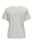 JDYPISA T-shirt col rond en coton bio à imprimé — JDY — Cloud Dancer / Light Grey Stripes — packshot dos | Appart 17 Bruxelles