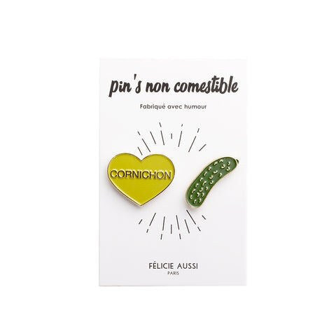 Duo de pin's « Cornichon » — Félicie Aussi — Cornichon — photo produit | Appart 17 Bruxelles