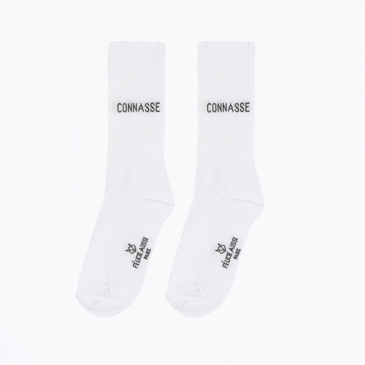 Félicie Aussi Chaussettes « Connasse » — Felicie Aussi — Blanc — photo produit | Appart 17 Bruxelles