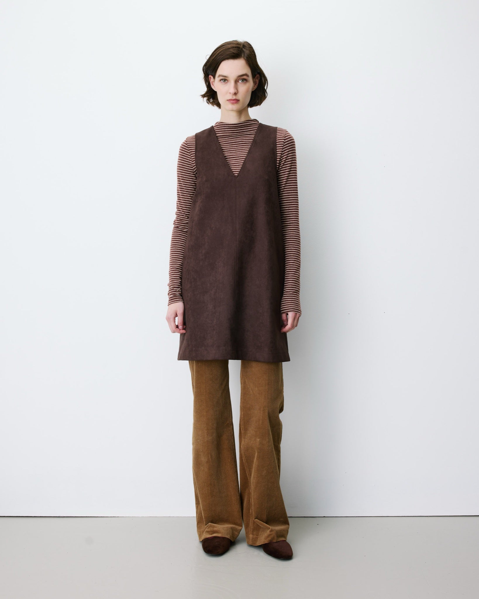 Anaya Robe chasuble en suédine — Chocolat — vue 3