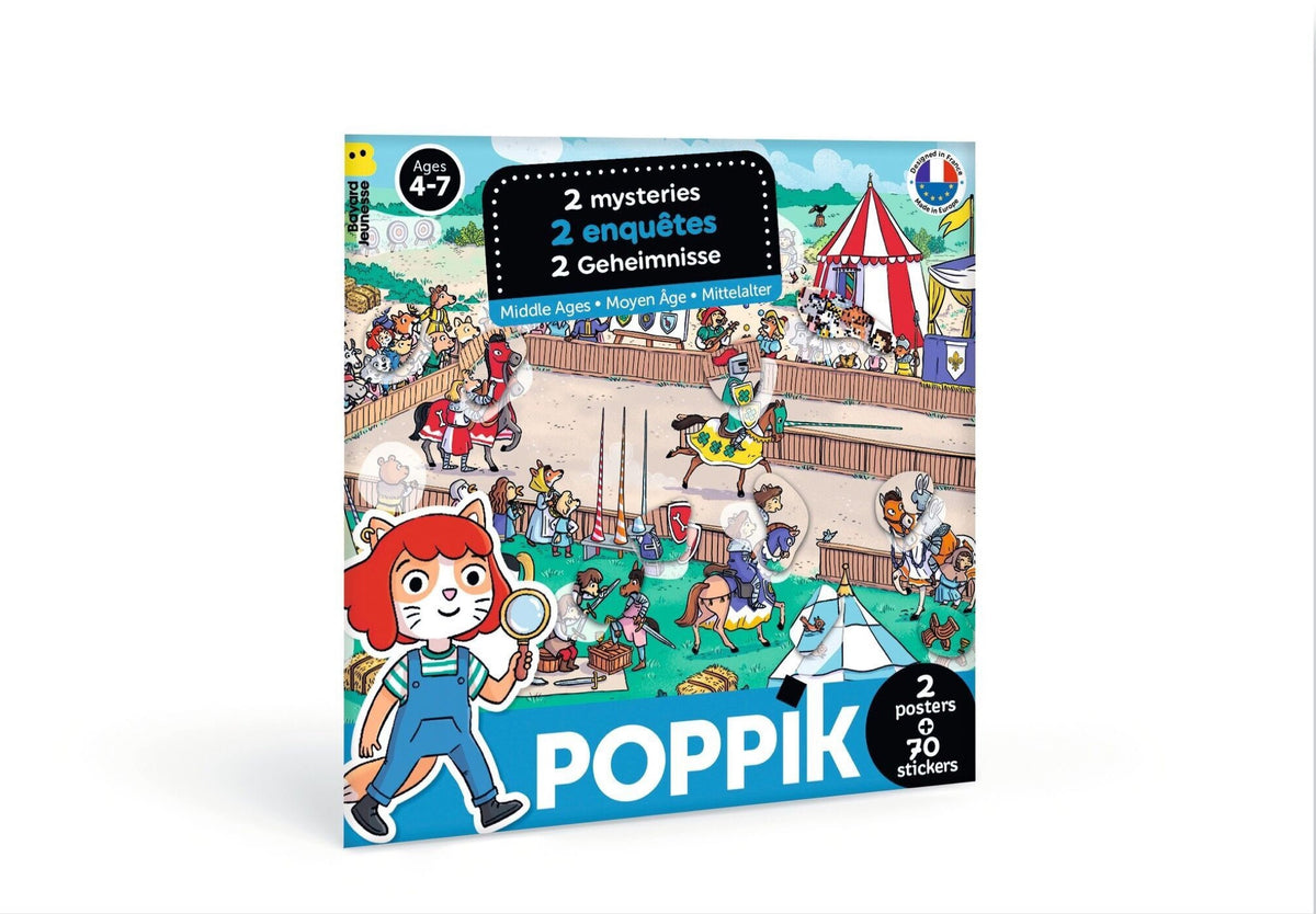 Posters enquêtes d'Agata avec stickers — Poppik — Moyen Âge — packshot | Appart 17 Bruxelles