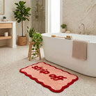 Tapis de bain « Strip Off » festonné — Crème & vert — vue 4, Crème & vert | Appart 17