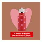 Gourde isotherme enfant 350 ml — Atelier Wagram — Rouge cœurs roses — autre vue 2 | Appart 17 Bruxelles