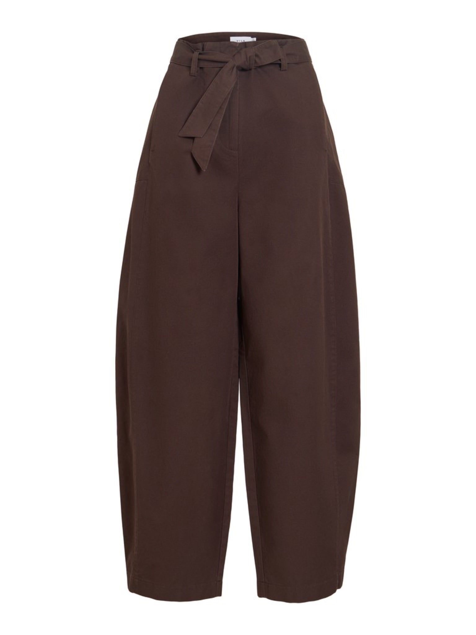 VIJEMMA Pantalon barrel taille haute en coton — VILA — Coffee Bean — packshot 6 | Appart 17 Bruxelles