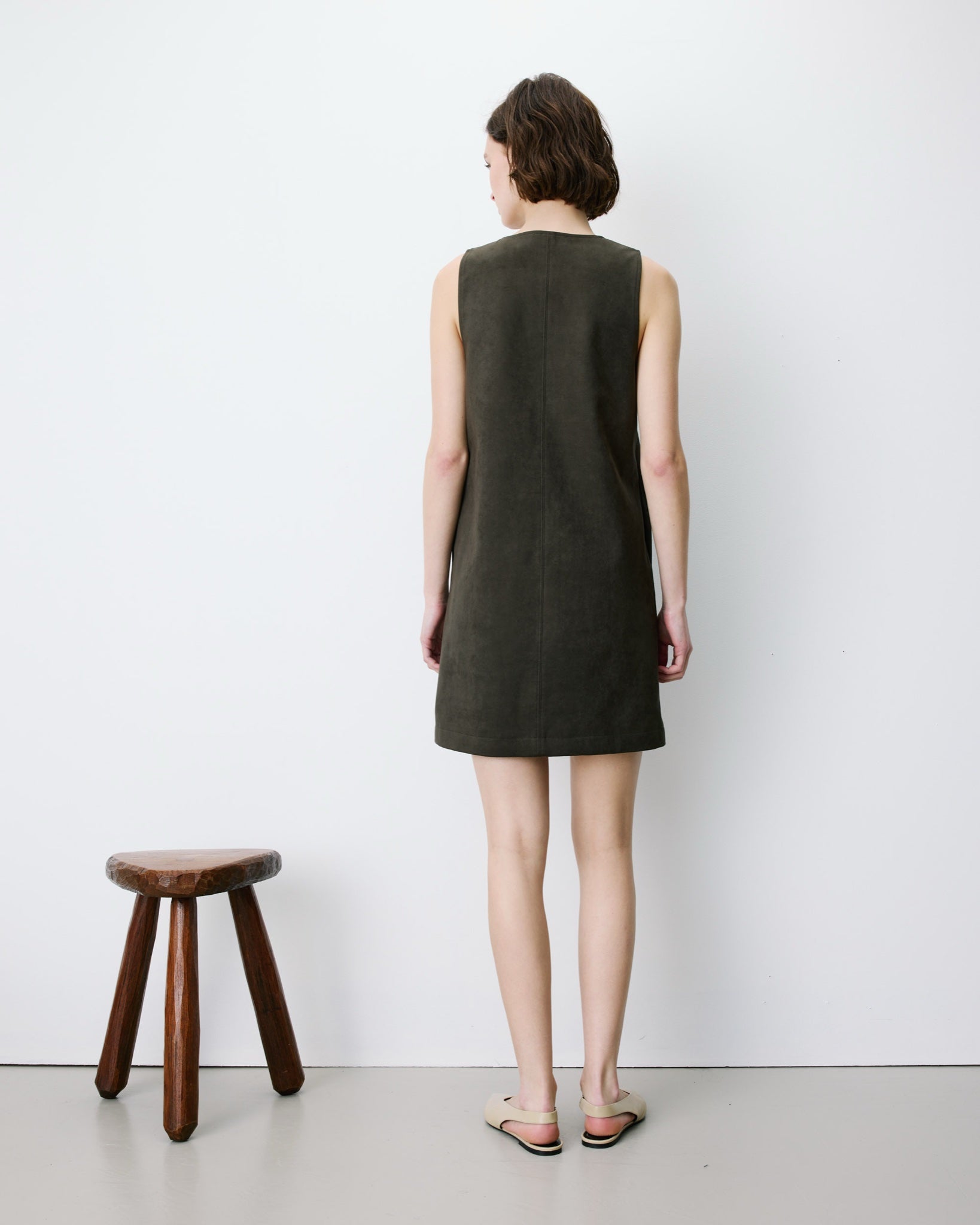 Anaya Robe chasuble en suédine — Kaki — vue 6