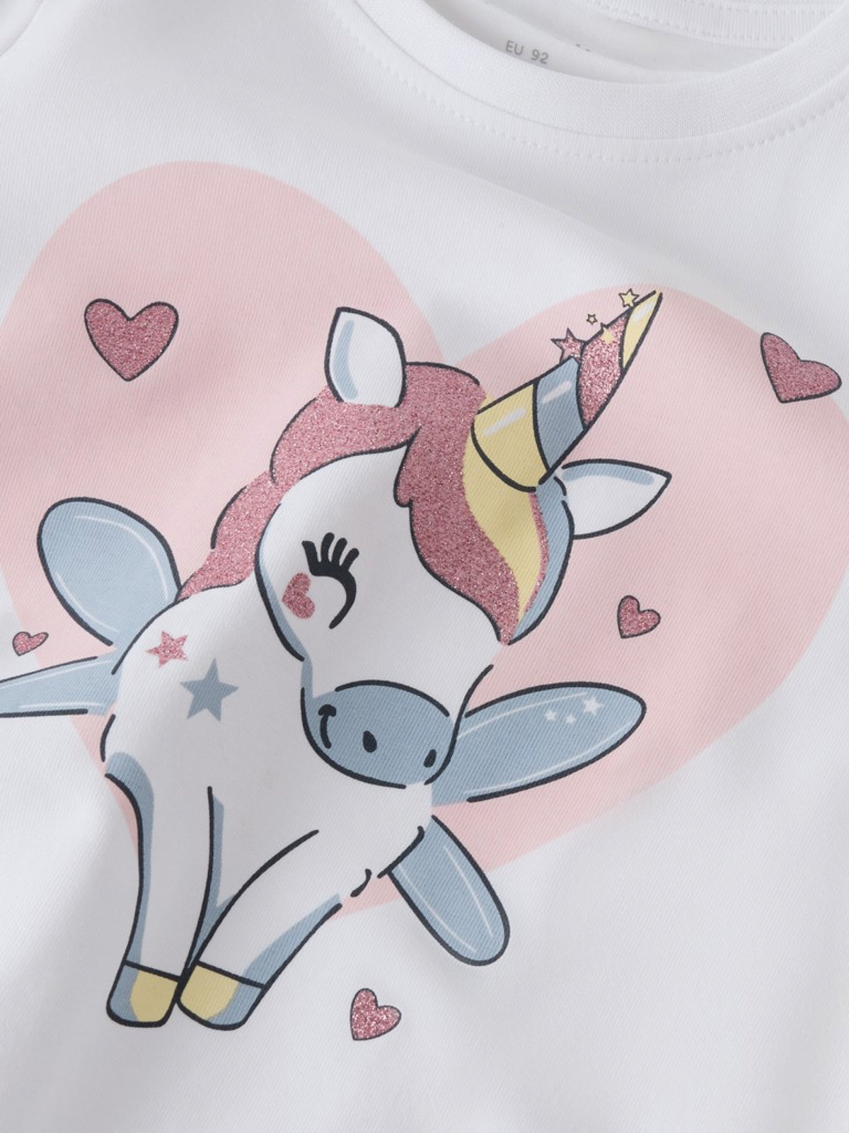 NMFVIX T-shirt manches longues imprimé fille — name it — Bright White Unicorn Heart — autre vue 4 | Appart 17 Bruxelles