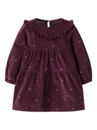 NMFLAURA Robe en velours côtelé à nœuds pailletés fille — name it — Catawba Grape Glitter Bow — packshot | Appart 17 Bruxelles