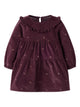 NMFLAURA Robe en velours côtelé à nœuds pailletés fille — name it — Catawba Grape Glitter Bow — packshot | Appart 17 Bruxelles