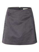 SLWATHENA Mini-jupe trapèze en satin de polyester recyclé — Selected Femme — Asphalt — packshot 6 | Appart 17 Bruxelles