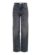 JDYSANDRA Jean droit taille haute à strass, longueur 32 — JDY — Medium Grey Denim — packshot | Appart 17 Bruxelles