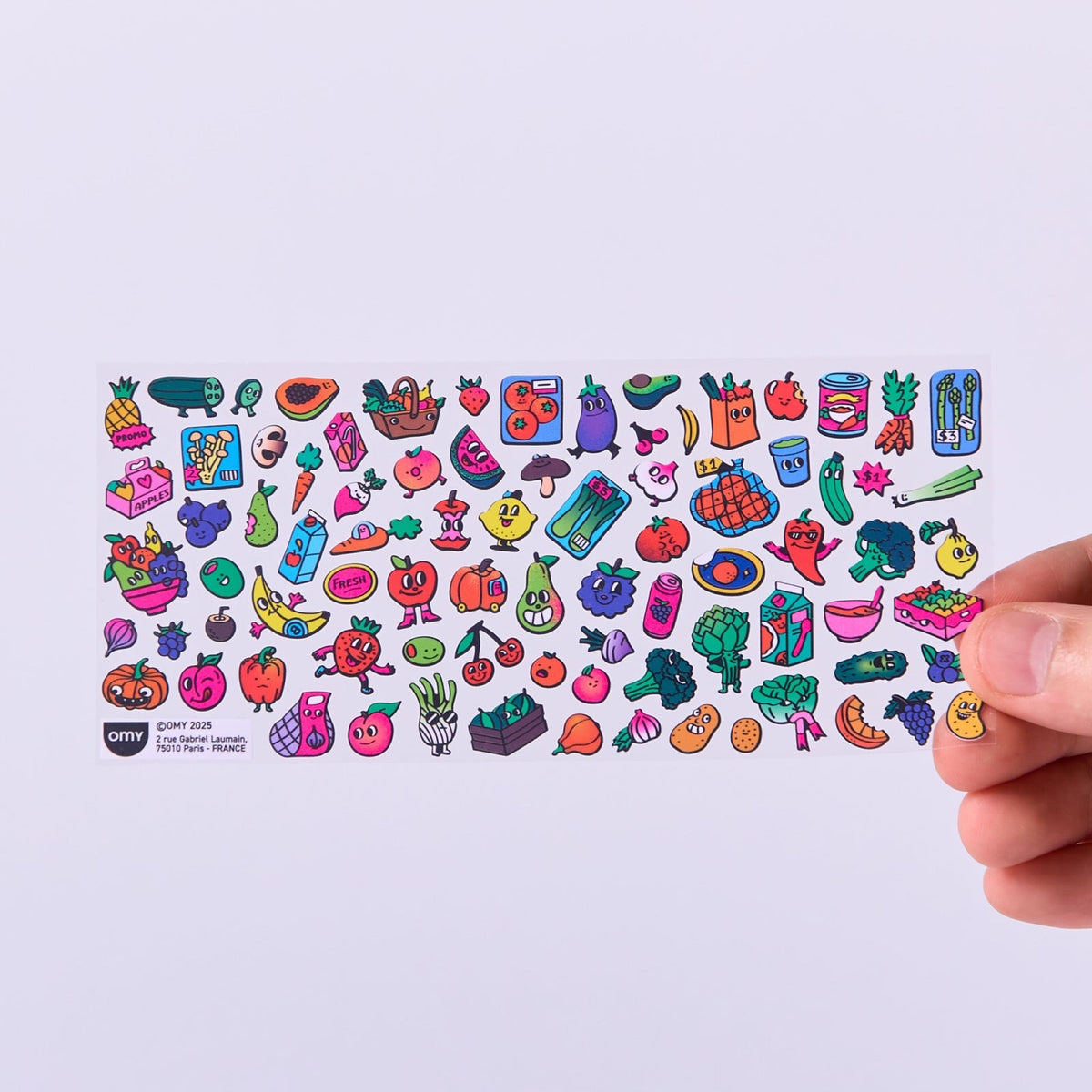 Fabulous Stickers Boutique, environ 100 stickers vinyle — OMY — Farmer's Market — autre vue 2 | Appart 17 Bruxelles