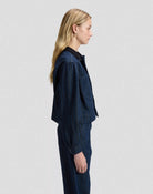CROPPED CHORE Veste courte en denim à manches ballon — Lee — Hickory Rinse — porté, de profil 4 | Appart 17 Bruxelles