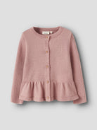 NMFNOMO Gilet en laine mérinos à basque fille — Lil' Atelier — Fawn — autre vue 3 | Appart 17 Bruxelles