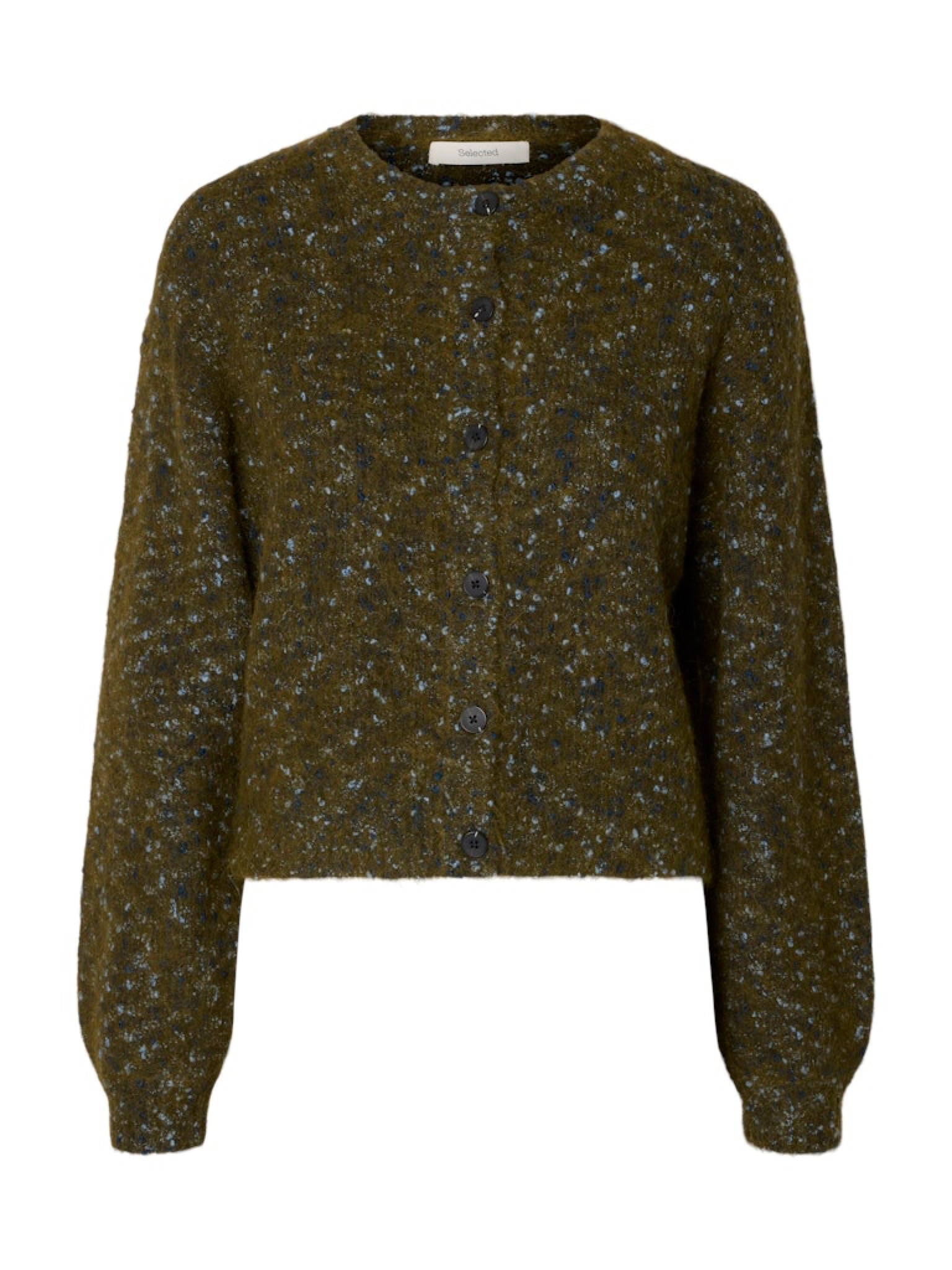 SLWKAT Cardigan court en laine et alpaga — Fir Green