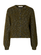 SLWKAT Cardigan court en laine et alpaga — Fir Green