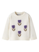 NMFOLGI Pull à tulipes fille — name it — Antique White — vue de face 2 | Appart 17 Bruxelles