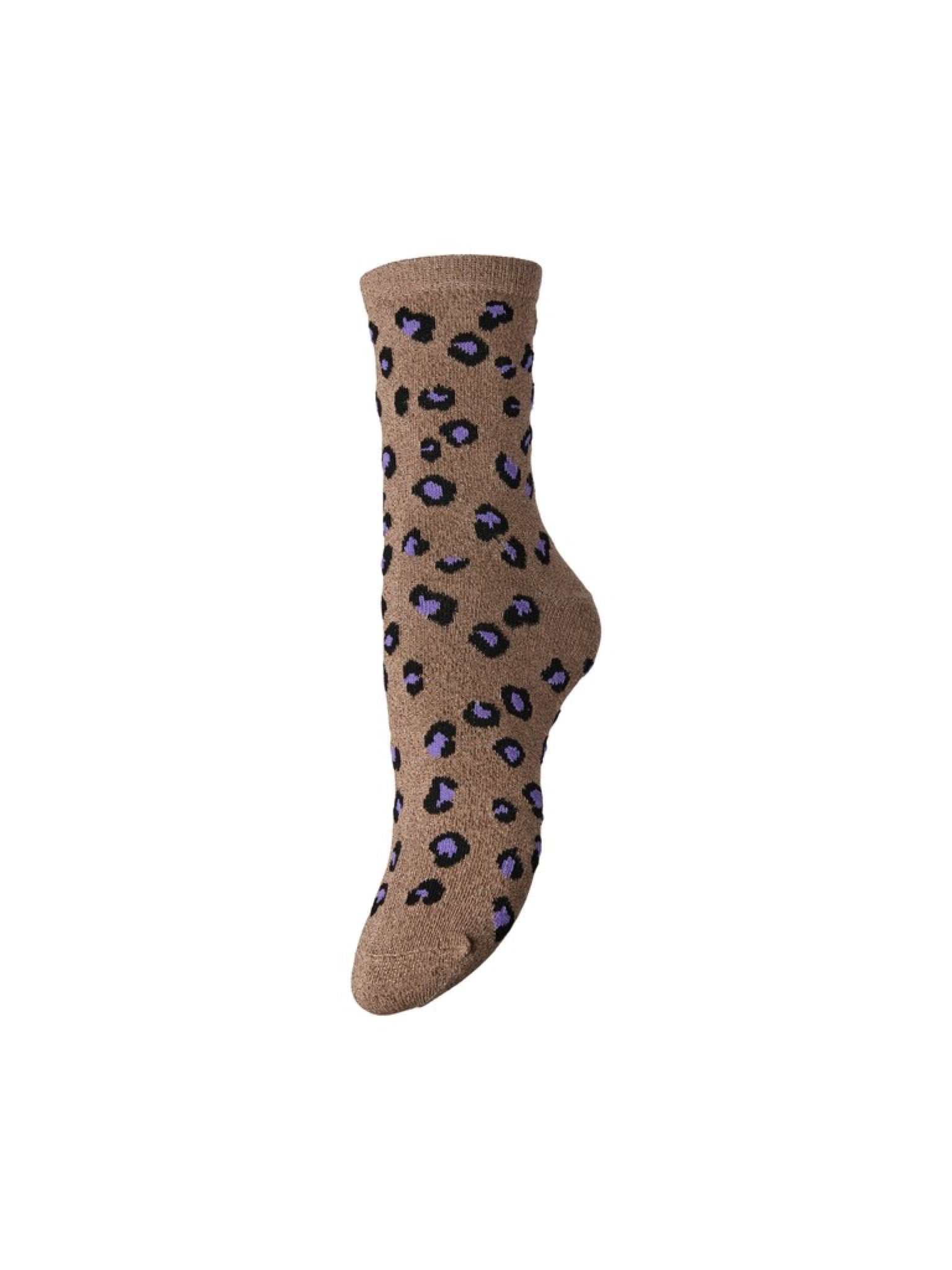PCSEBBY Chaussettes pailletées — Naturel Léo & Violet