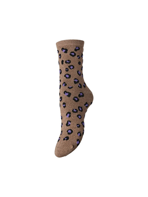 PCSEBBY Chaussettes pailletées — Naturel Léo & Violet
