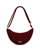 Hindbag Andrea Sac demi-lune d'hiver, velours, tartan ou effet laine — Hindbag — Velours bordeaux — packshot 4 | Appart 17 Bruxelles