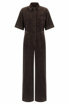 MARGATE Combinaison pantalon en velours côtelé délavé, manches courtes — FRNCH — Ocre — packshot 7 | Appart 17 Bruxelles