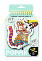 Carnet Poppik de 50 stickers à colorier — Les animaux protégés | Appart 17 Bruxelles