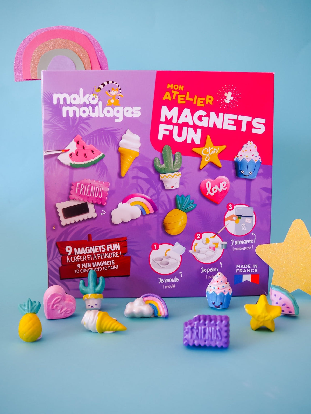 Kit de moulage Mon atelier Magnets Fun, 9 magnets — mako moulages — Magnets Fun — autre vue 5 | Appart 17 Bruxelles