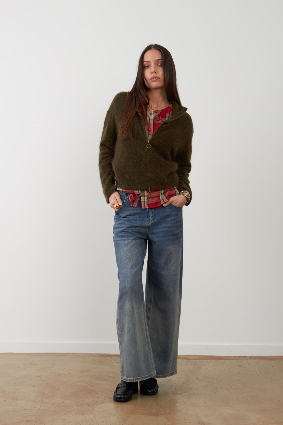 ZULEIKA Pull en maille mohair — Kaki — vue 2