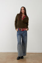 ZULEIKA Pull en maille mohair — Kaki — vue 2