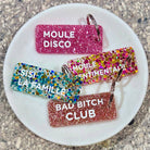 MOULE SENTIMENTALE Porte-clés à paillettes Plus de Love: Violet — Appart 17 Bruxelles