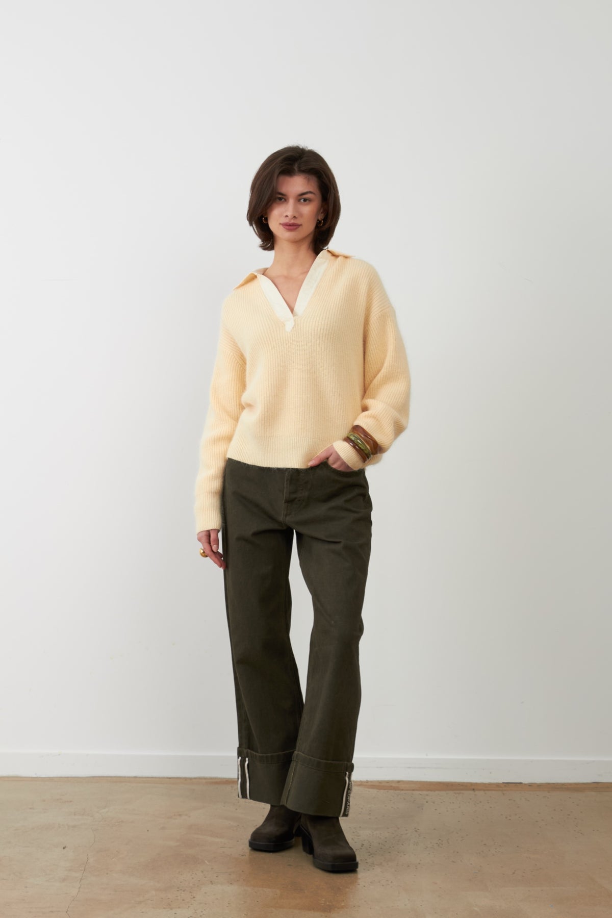 JORDANA Pull en maille angora — Écru