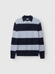 GABworren Polo rayé en laine — Navy Stripe