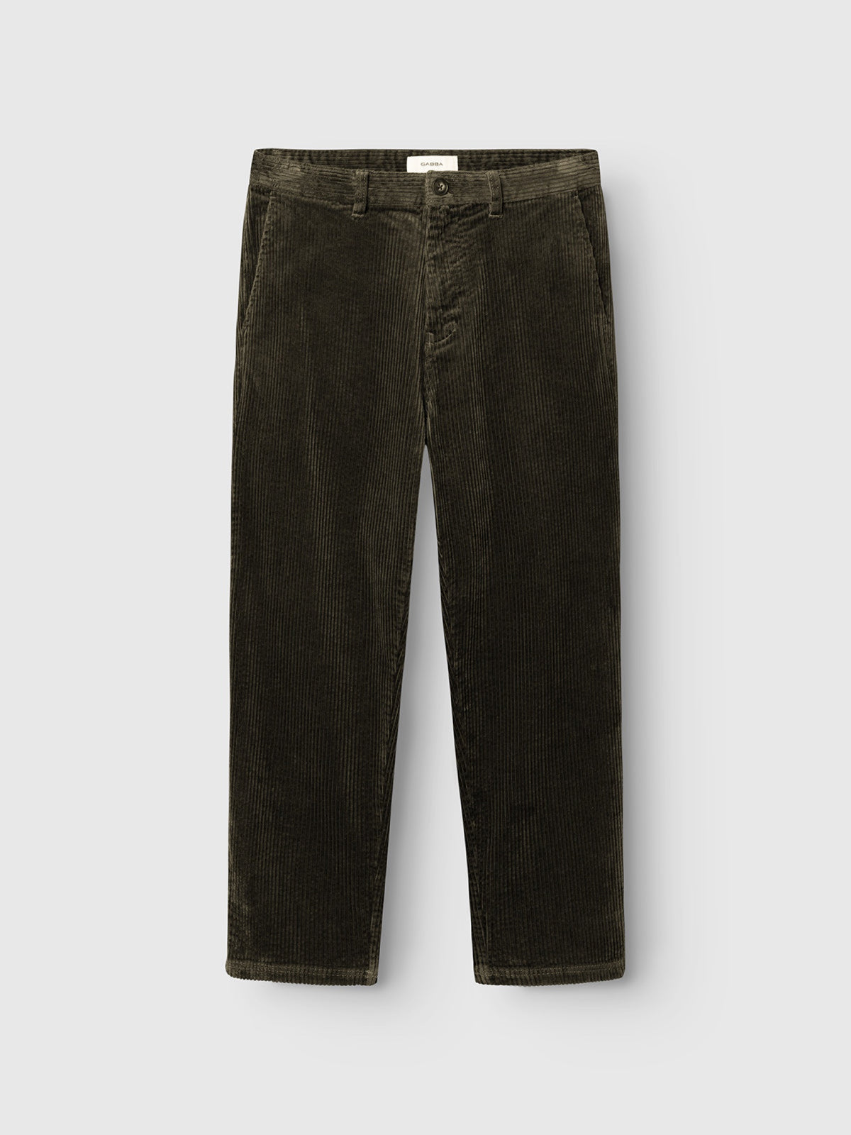 GABjoe Pantalon chino en velours côtelé stretch, coupe tapered — Gabba — Forest Night — packshot 3 | Appart 17 Bruxelles