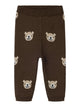 NBMNEIL Pantalon bébé en maille à oursons — name it — Chocolate Brown — vue de face | Appart 17 Bruxelles