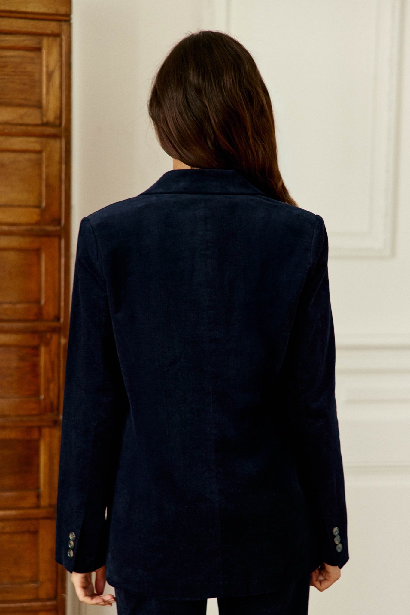 Veste de tailleur Viano en velours côtelé — Marine — vue 2