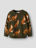 NMMOLA Pull jacquard renards ou ours garçon — name it — Olive Night — autre vue 3 | Appart 17 Bruxelles