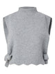 PCAUTUMN Col en maille à nouer, effet gilet court — Pieces — Light Grey Melange — packshot | Appart 17 Bruxelles