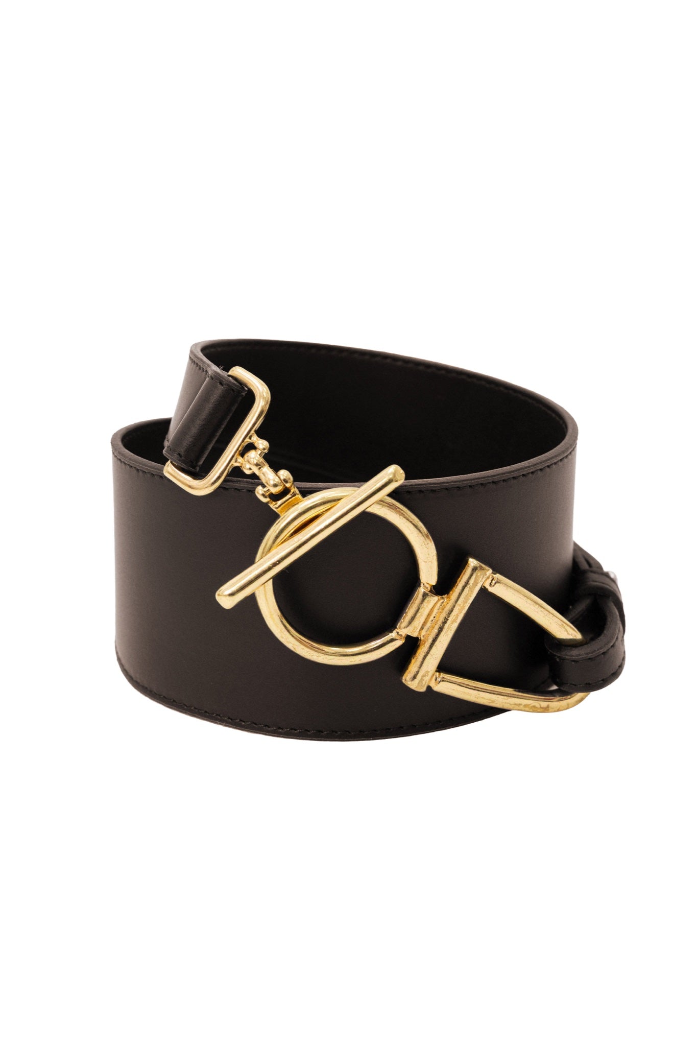 Ceinture Alaia en cuir à boucle dorée — Marron — vue 5