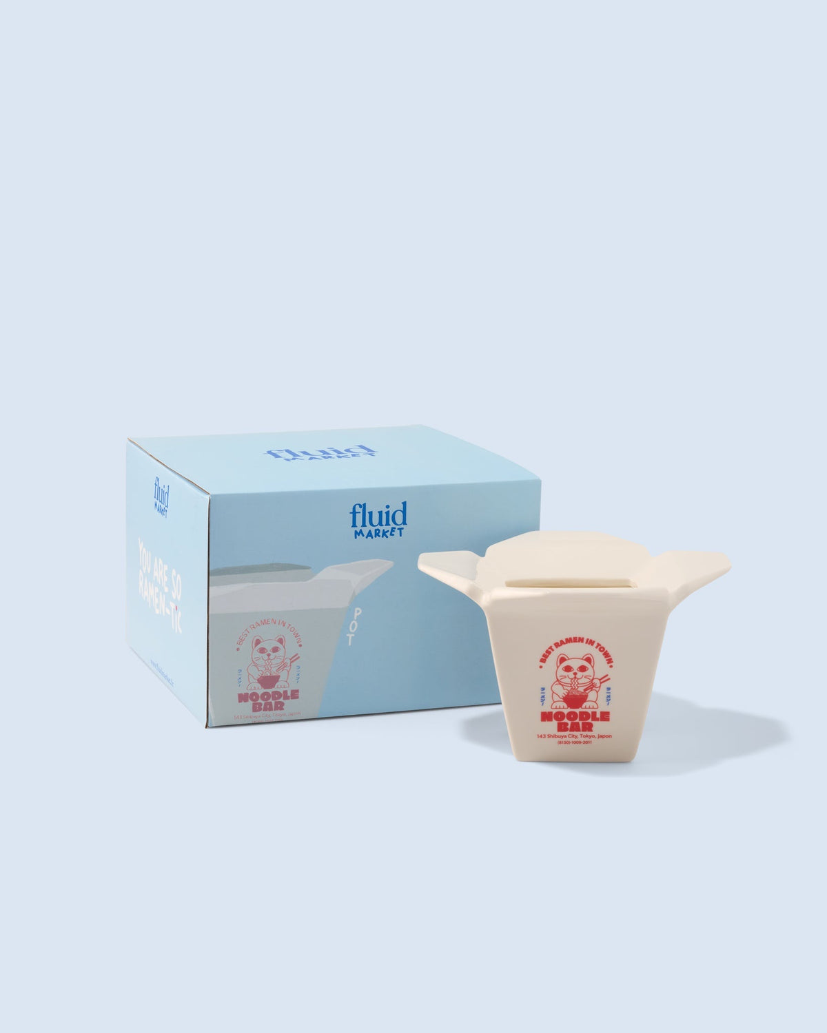 Fluid Market Cache-pot / Vase Ramen boîte à emporter en céramique — Fluid Market — Blanc — packshot, coffret 3 | Appart 17 Bruxelles