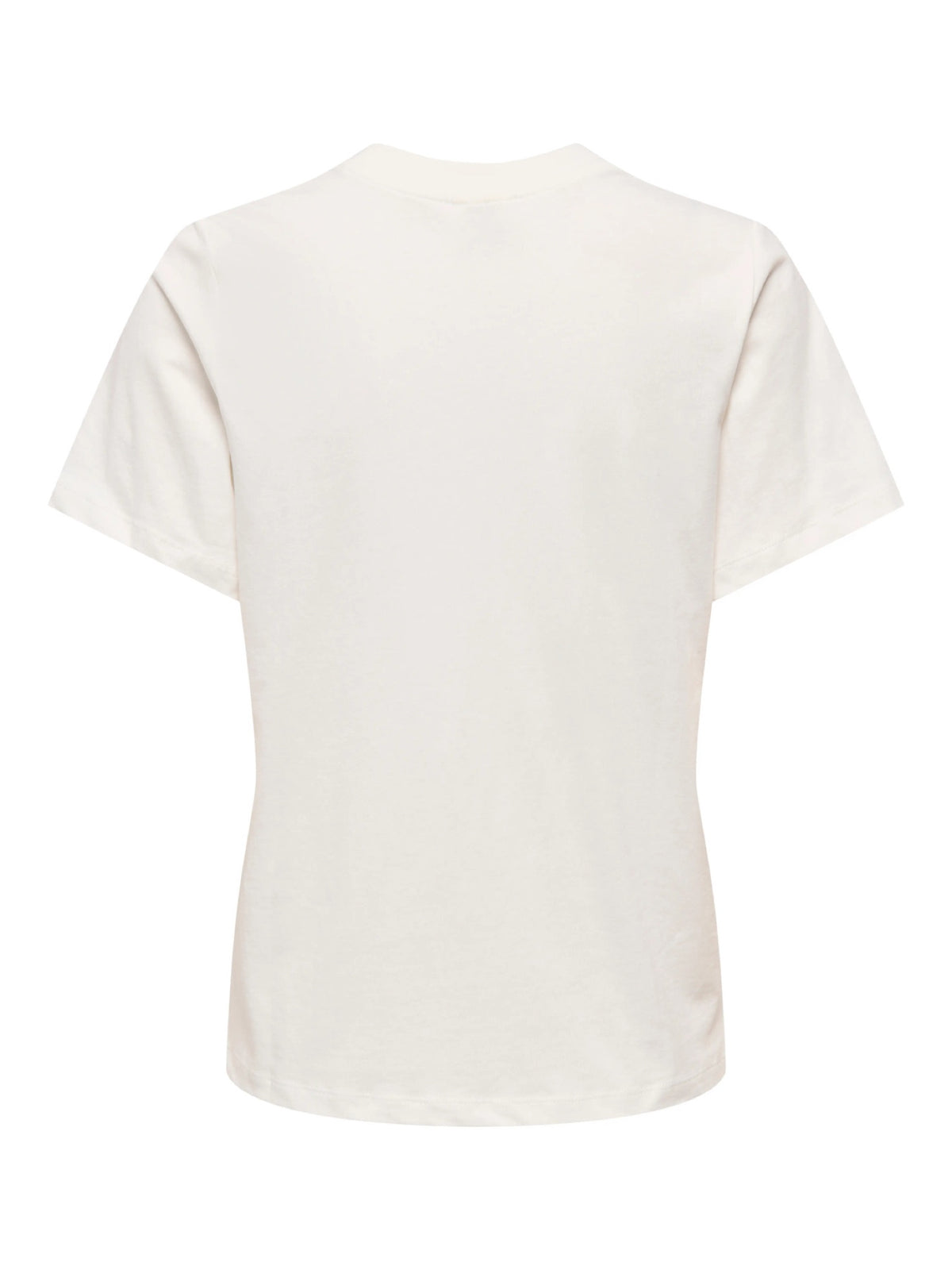 JDYPISA T-shirt col rond en coton bio à imprimé — JDY — Cloud Dancer / Cherry — packshot dos | Appart 17 Bruxelles