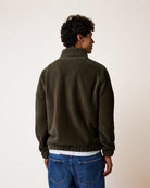 AMBOISE Sweat zippé col montant — Vert olive foncé — vue 3