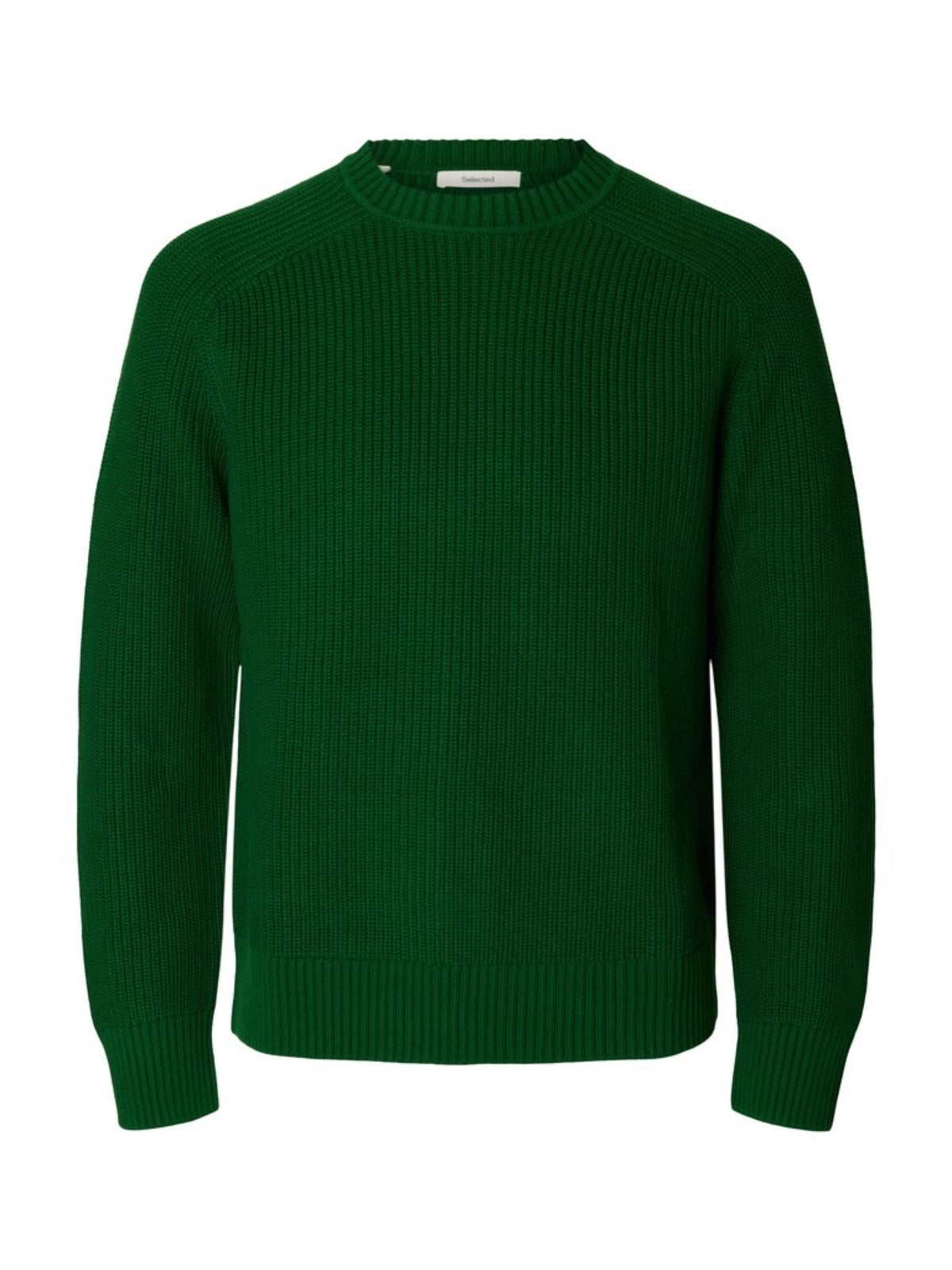SLMPIM Pull col rond en maille côtelée à manches raglan — Selected Homme — Formal Garden — packshot 5 | Appart 17 Bruxelles